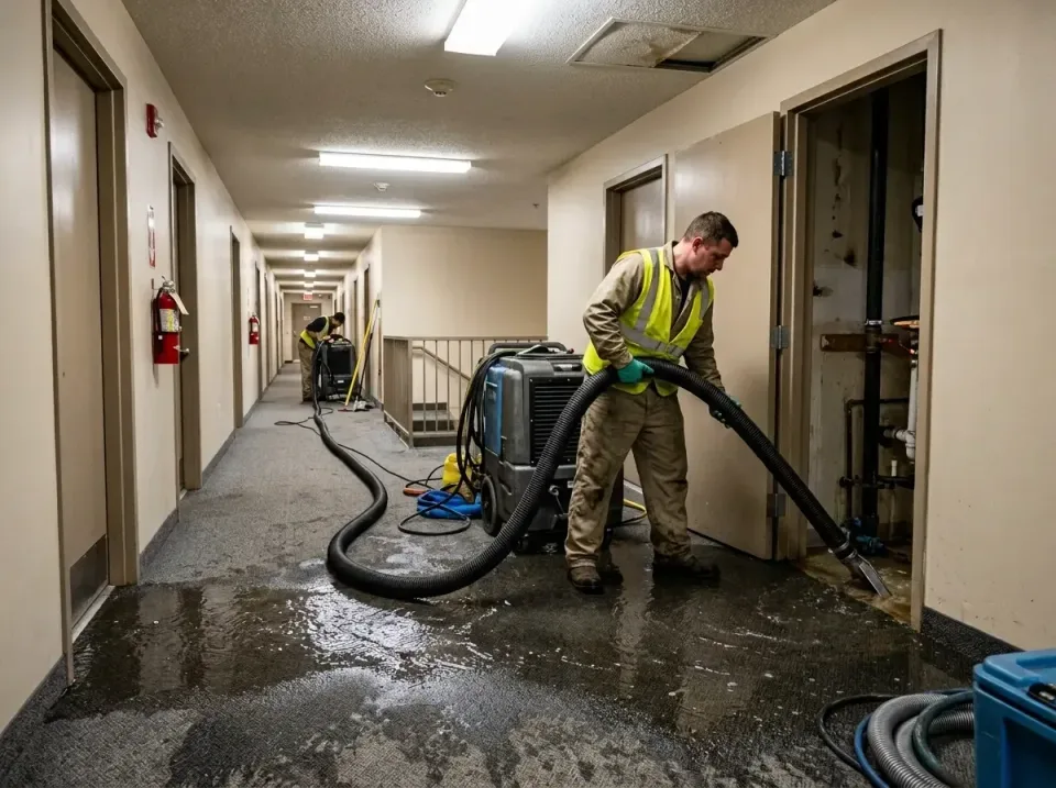 multi-unit-apartment-hallway-f-005 — frequently asked questions, Emergency Burst Pipe Water Extraction & Removal in La Mirad…